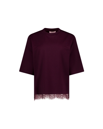 Studio Anneloes Fiore lace tee 4800 aubergine