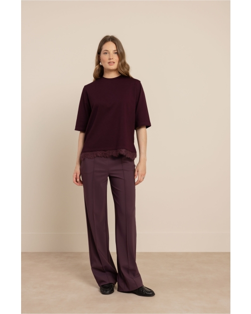 Studio Anneloes Fiore lace tee 4800 aubergine