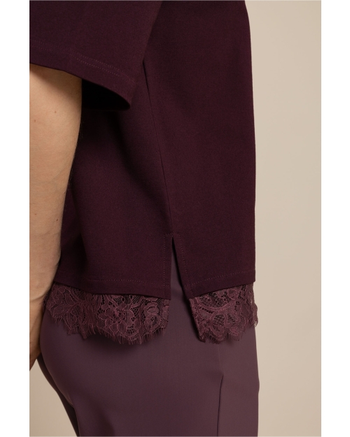 Studio Anneloes Fiore lace tee 4800 aubergine