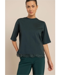 Studio Anneloes Fiore lace tee 8300 dark teal