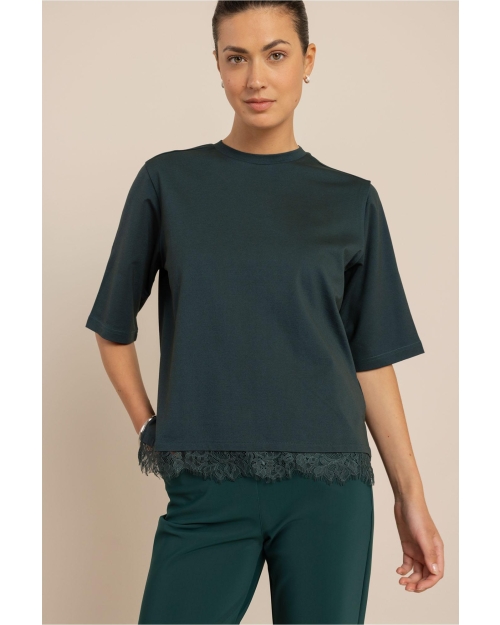 Studio Anneloes Fiore lace tee 8300 dark teal