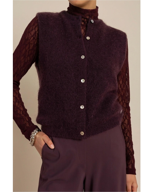 Studio Anneloes Bibi sls cardigan 4800 aubergine
