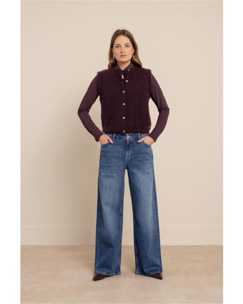 Studio Anneloes Bibi sls cardigan 4800 aubergine