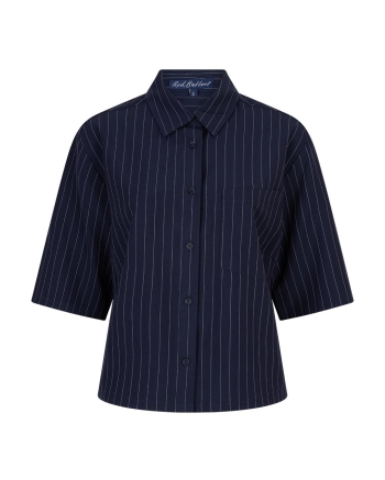 Red Button Nora blouse Pinstripe