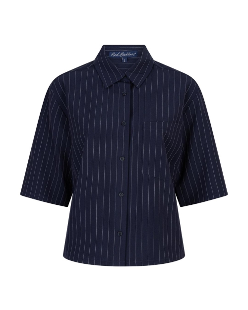 Red Button Nora blouse Pinstripe