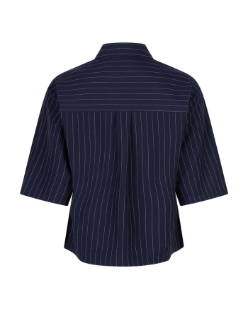 Red Button Nora blouse Pinstripe