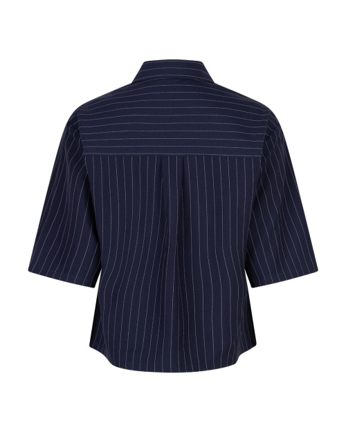Red Button Nora blouse Pinstripe