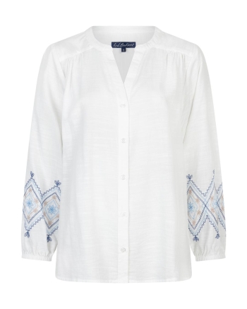 Red Button Blouse & Embroidery