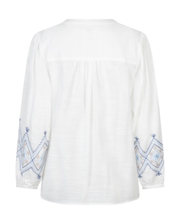 Red Button Blouse & Embroidery