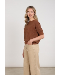 NUKUS Kinty Top Lurex 385 espresso