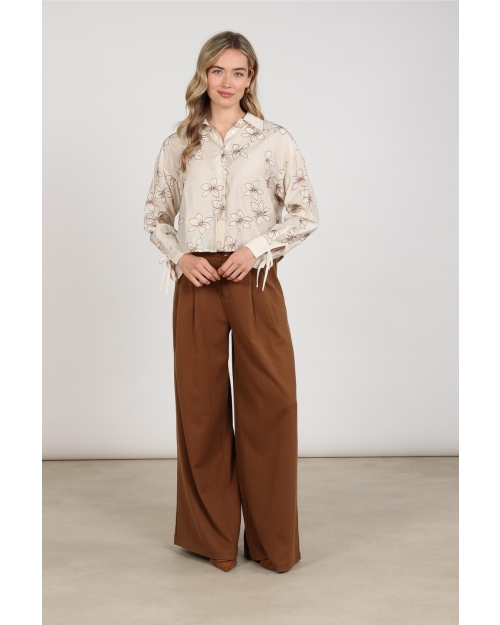 NUKUS Bailey Blouse Flower 9 sand
