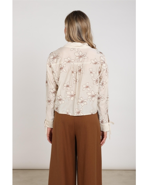 NUKUS Bailey Blouse Flower 9 sand