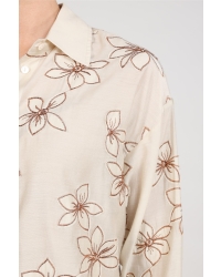 NUKUS Bailey Blouse Flower 9 sand