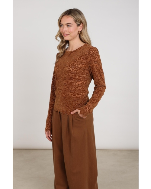 NUKUS Wies Top Lace 385 espresso