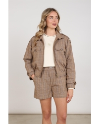 NUKUS Hope Jacket Check 335 toffee