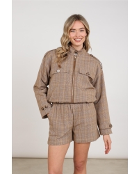 NUKUS Hope Jacket Check 335 toffee