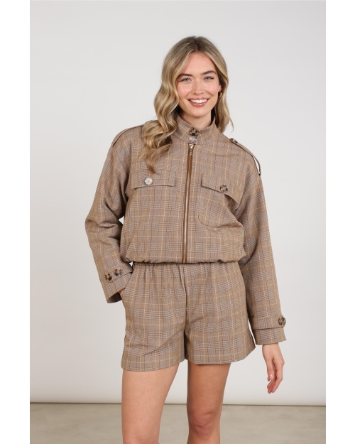 NUKUS Hope Jacket Check 335 toffee