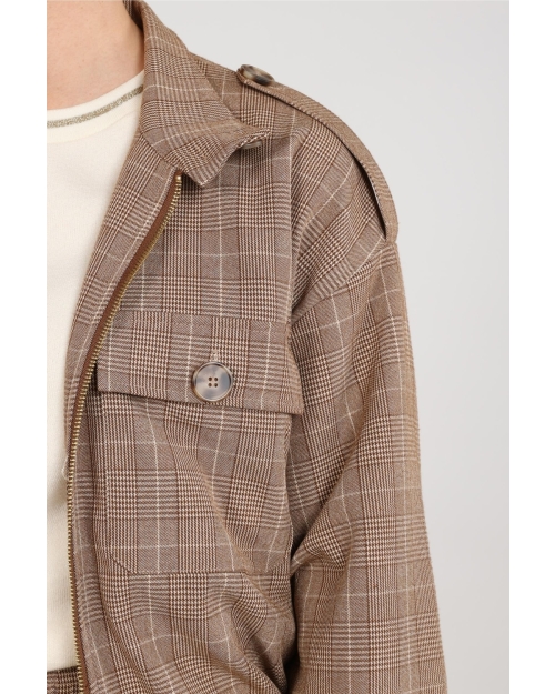 NUKUS Hope Jacket Check 335 toffee