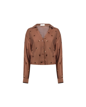 NUKUS Anika Blouse Paillet 385 espresso