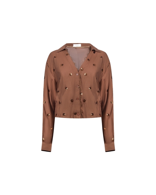 NUKUS Anika Blouse Paillet 385 espresso