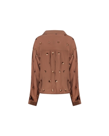 NUKUS Anika Blouse Paillet 385 espresso