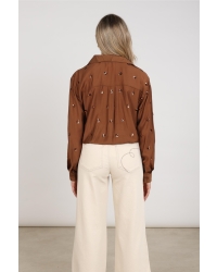 NUKUS Anika Blouse Paillet 385 espresso