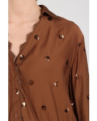 NUKUS Anika Blouse Paillet 385 espresso