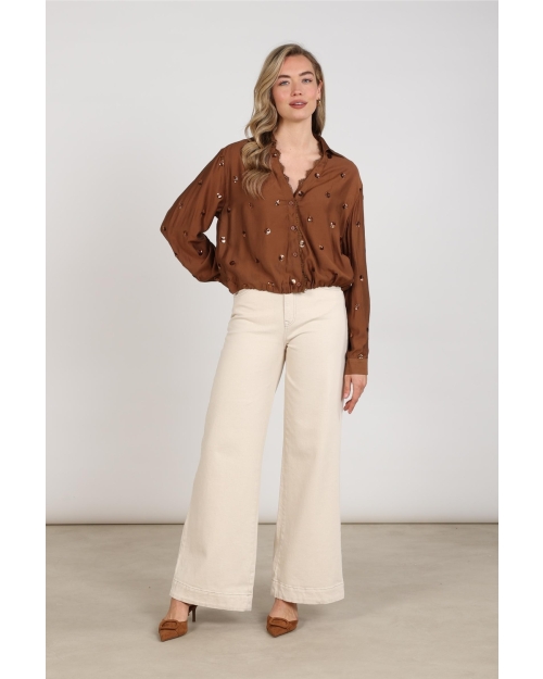 NUKUS Anika Blouse Paillet 385 espresso