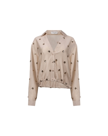 NUKUS Anika Blouse Paillet 9 sand