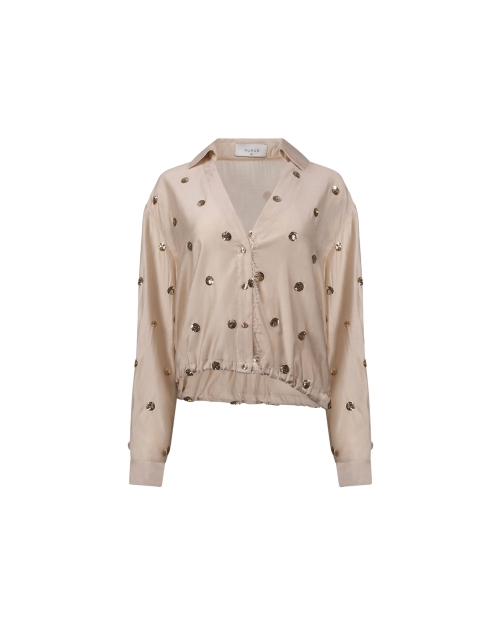 NUKUS Anika Blouse Paillet 9 sand