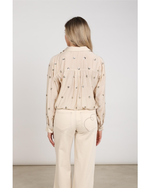 NUKUS Anika Blouse Paillet 9 sand
