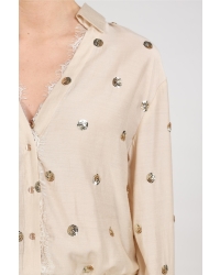 NUKUS Anika Blouse Paillet 9 sand