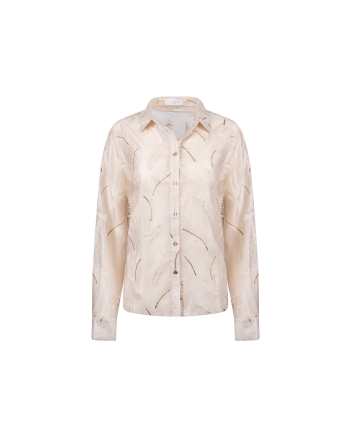 NUKUS Aysha Blouse Feathers 9 sand