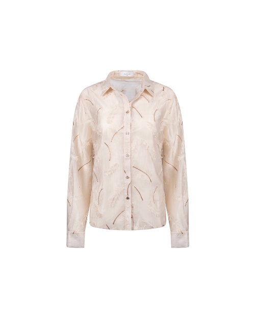 NUKUS Aysha Blouse Feathers 9 sand