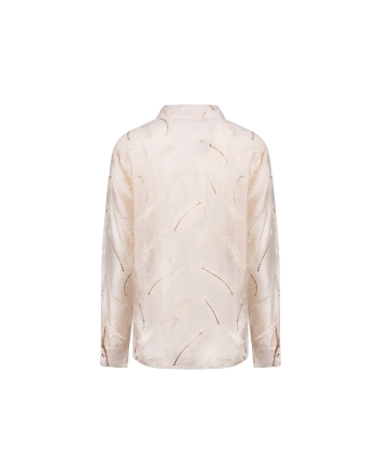 NUKUS Aysha Blouse Feathers 9 sand
