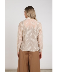 NUKUS Aysha Blouse Feathers 9 sand