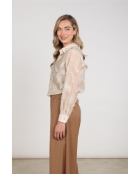 NUKUS Aysha Blouse Feathers 9 sand