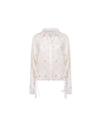NUKUS Ally Blouse Square Embroidery 17 off white