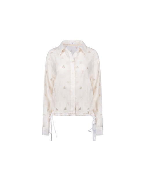 NUKUS Ally Blouse Square Embroidery 17 off white