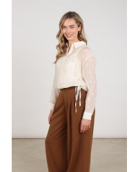 NUKUS Ally Blouse Square Embroidery 17 off white