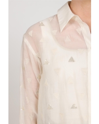 NUKUS Ally Blouse Square Embroidery 17 off white