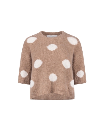 NUKUS Lara Pullover Dots 60 taupe