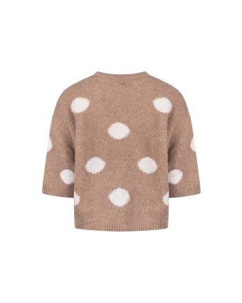 NUKUS Lara Pullover Dots 60 taupe