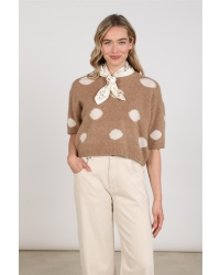 NUKUS Lara Pullover Dots 60 taupe