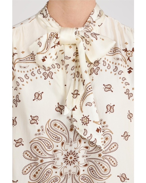 NUKUS Angie Blouse Tie Paisley 318 offwhite/toffee