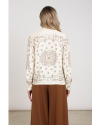 NUKUS Angie Blouse Tie Paisley 318 offwhite/toffee
