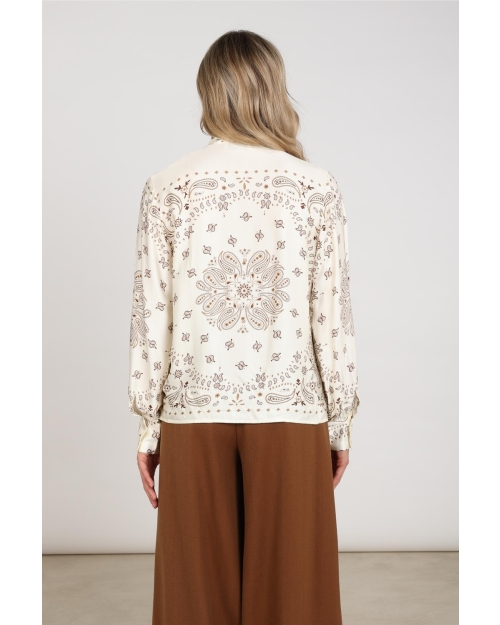 NUKUS Angie Blouse Tie Paisley 318 offwhite/toffee