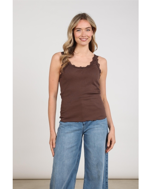 NUKUS Maddie Singlet Kant 334 chocolate