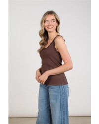NUKUS Maddie Singlet Kant 334 chocolate