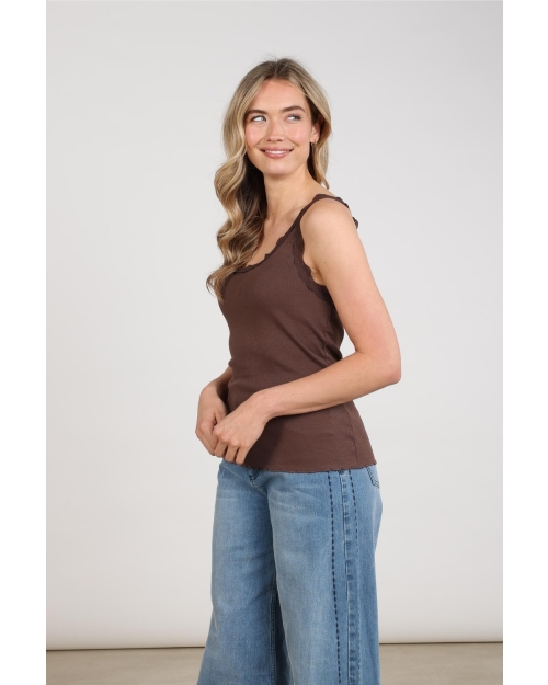 NUKUS Maddie Singlet Kant 334 chocolate